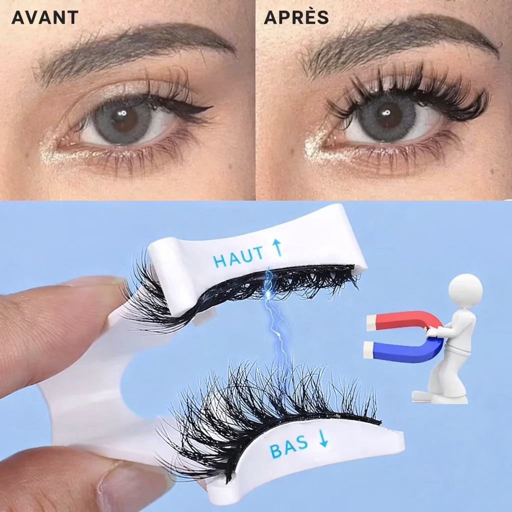 Faux Cils Magnétiques CapelliWoman™ + Applicateur, Pose Facile & Naturel