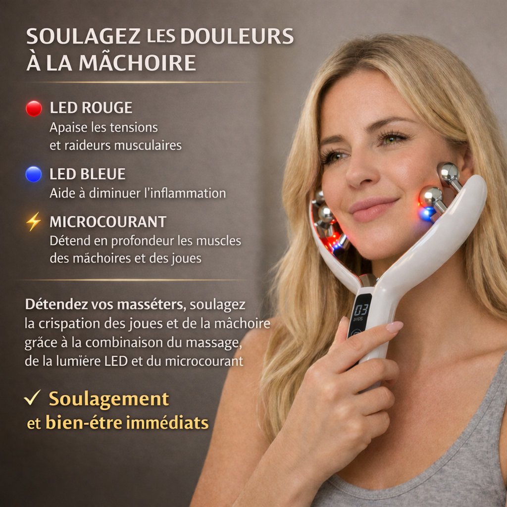 Rouleau de Massage Visage V-Roller "EMS & LED"